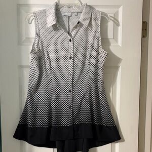 New York & Company Black and White Polka Dot Blouse